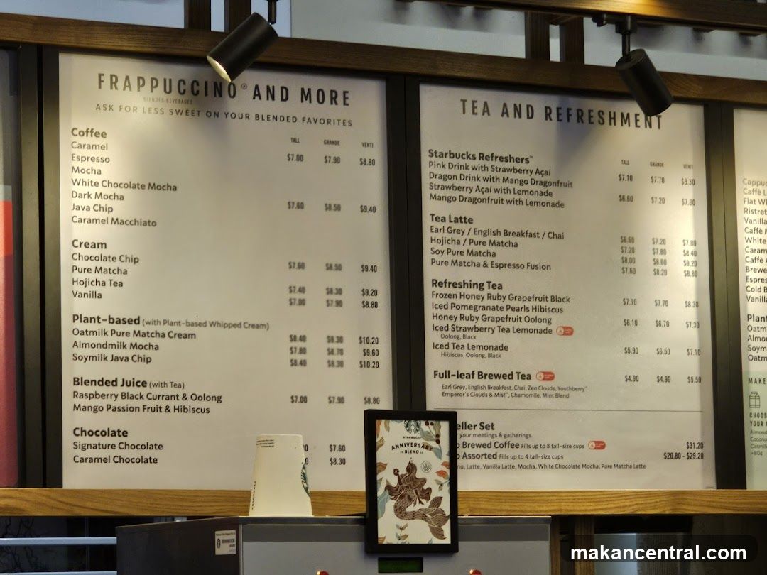 Starbucks Menu