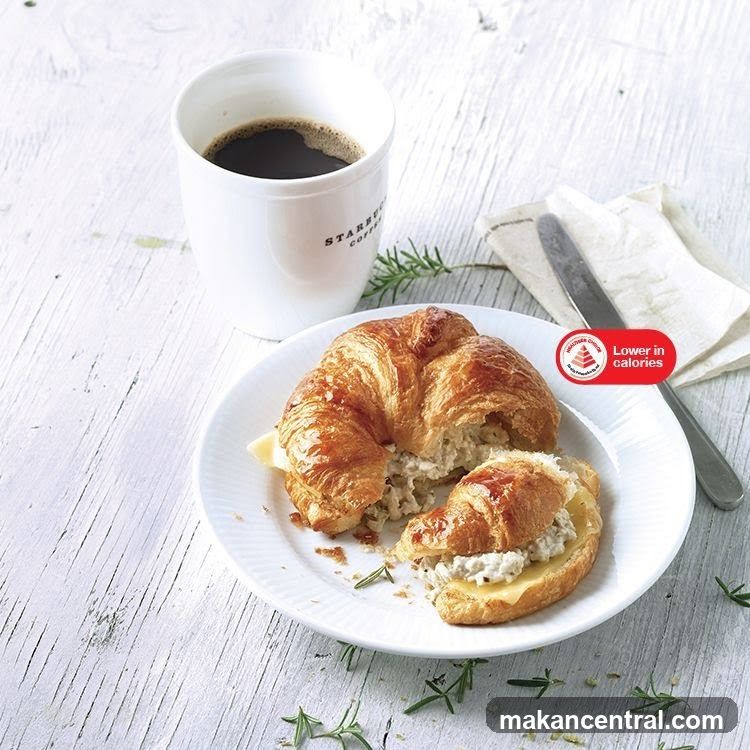 Croissant Sandwich and Coffee