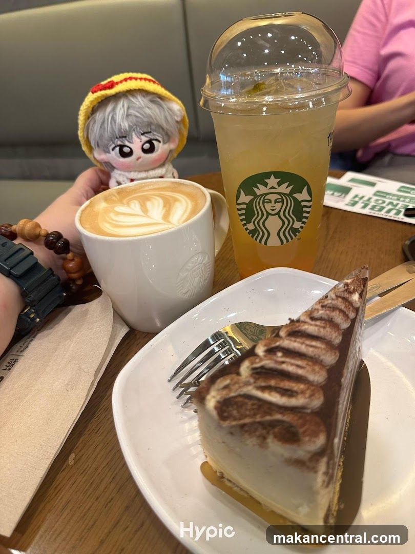 Starbucks Coffee and Cake