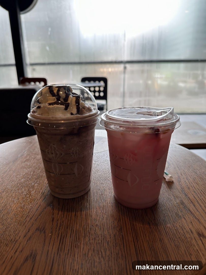 Two drinks on a table