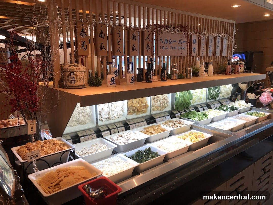 Buffet Display with Various Food Items