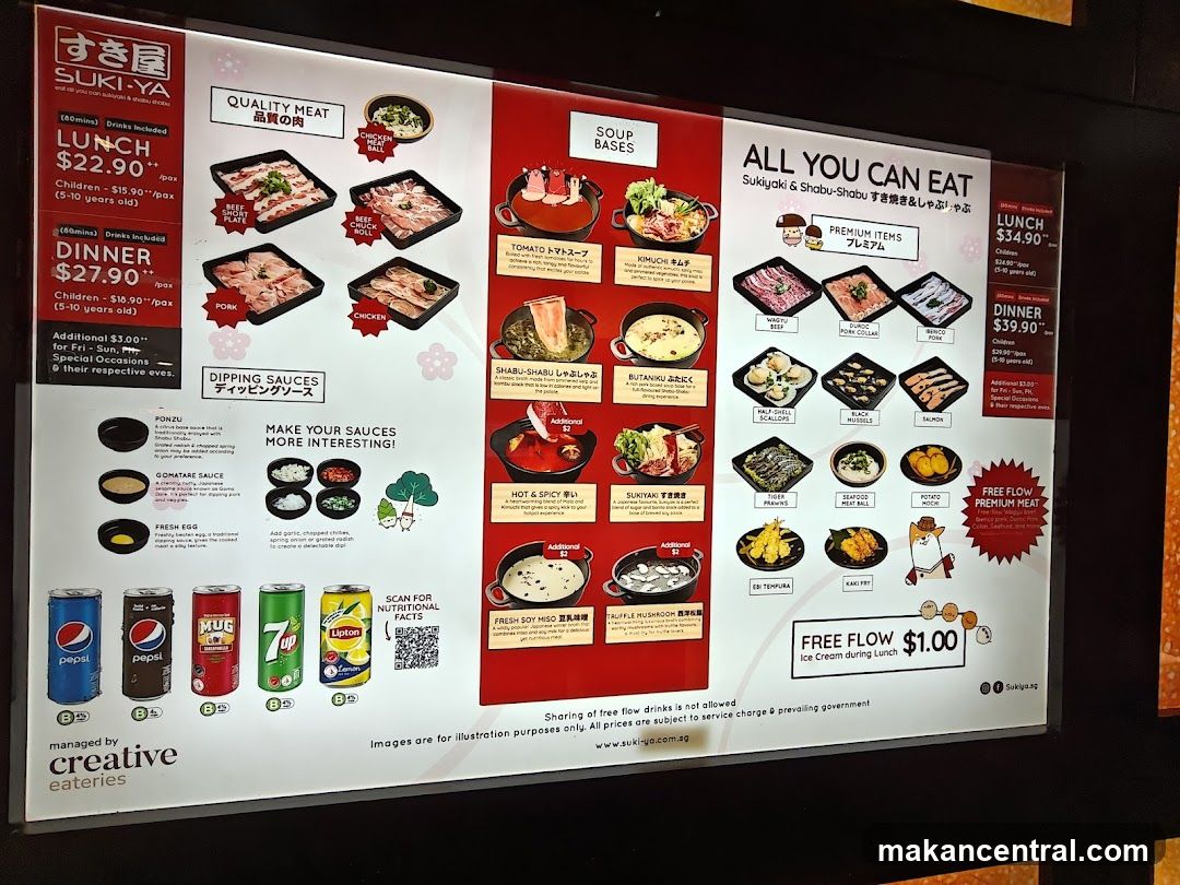 SUKI-YA All You Can Eat Menu