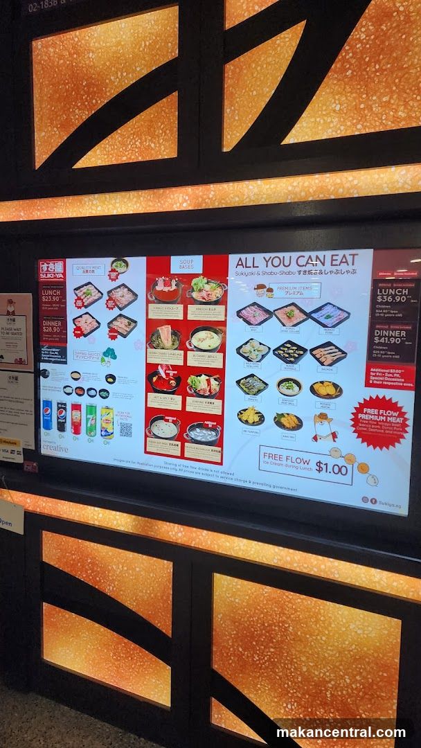 Suki-Ya Menu