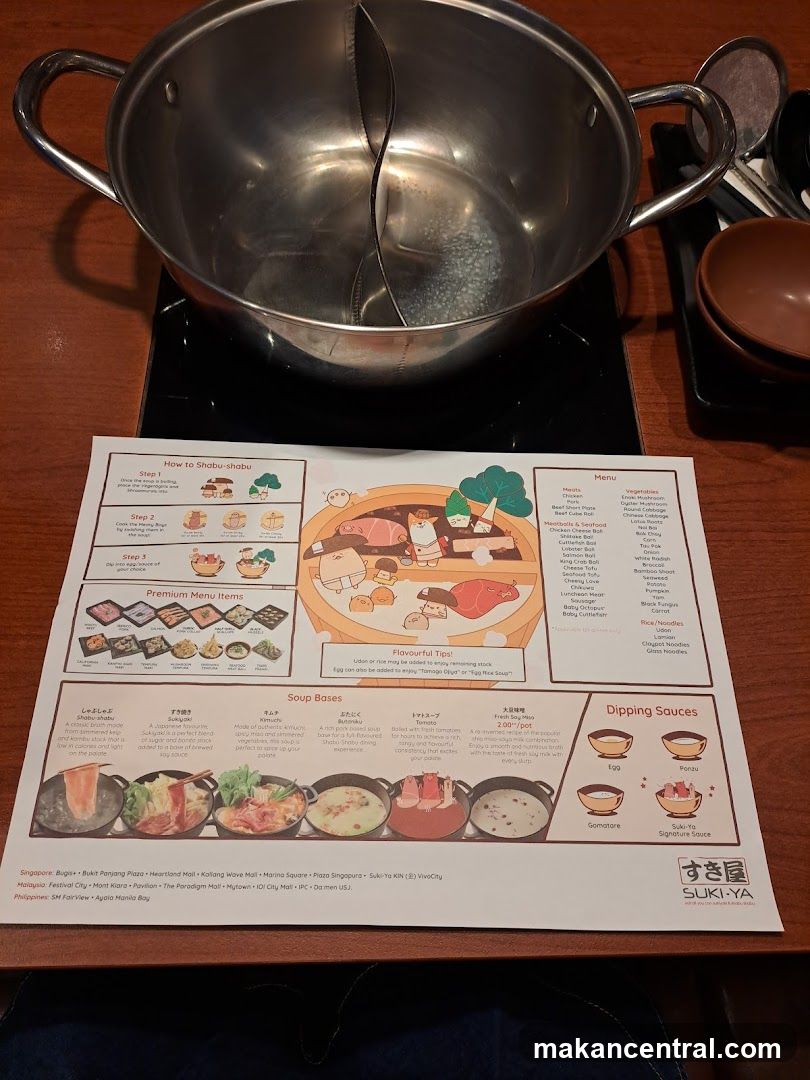 SUKI-YA Menu