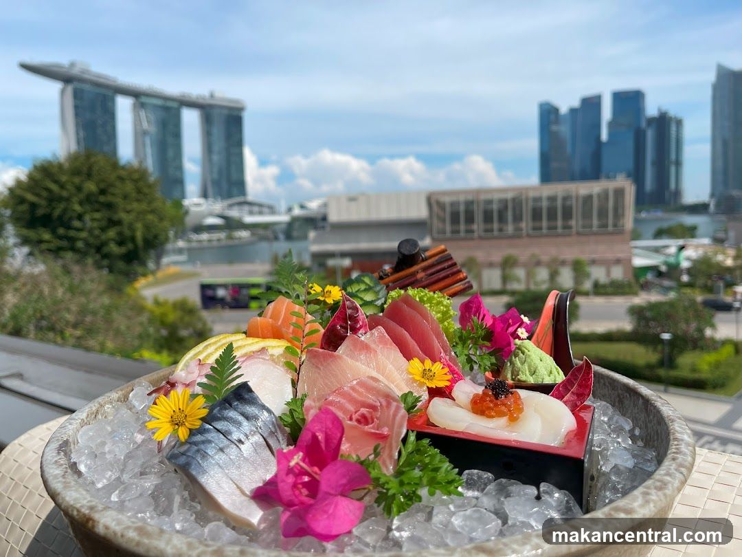 Sashimi Platter with City Skyline