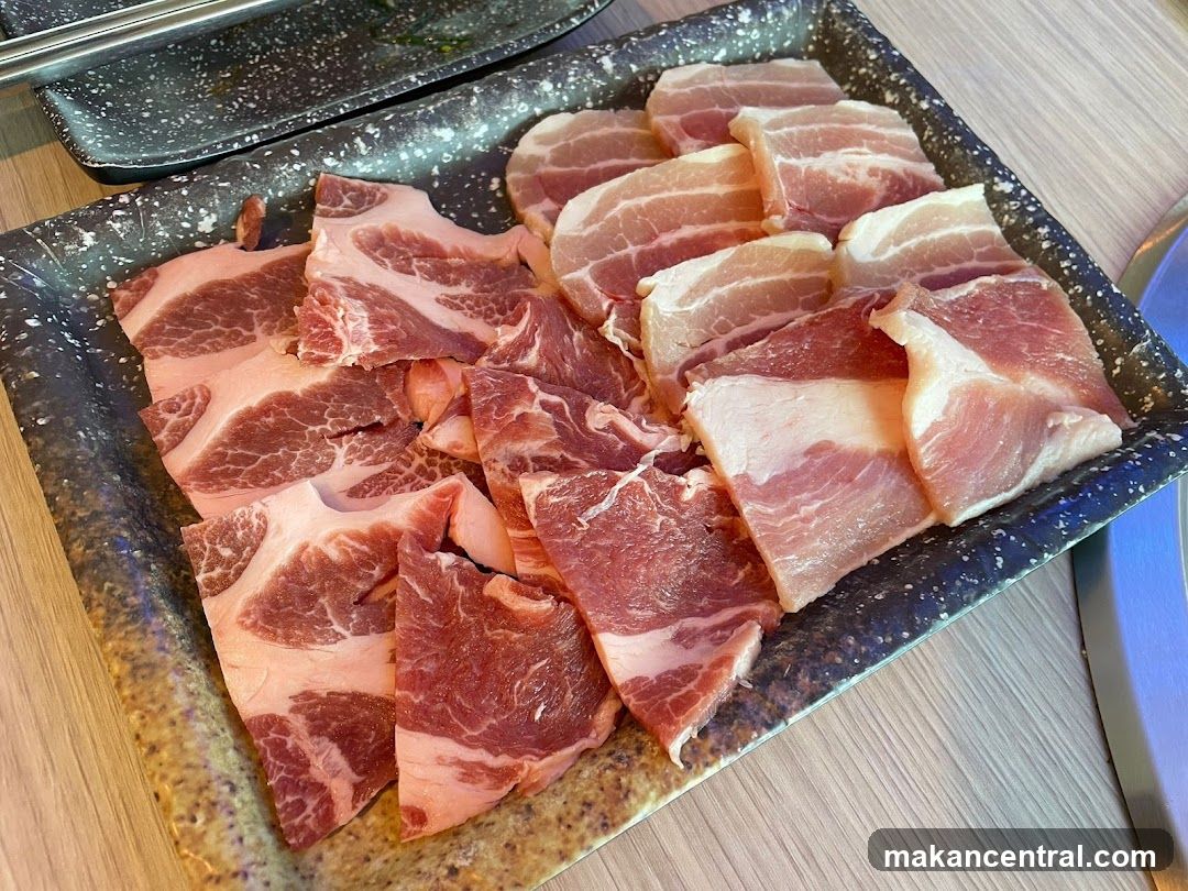 Platter of Raw Meat Slices