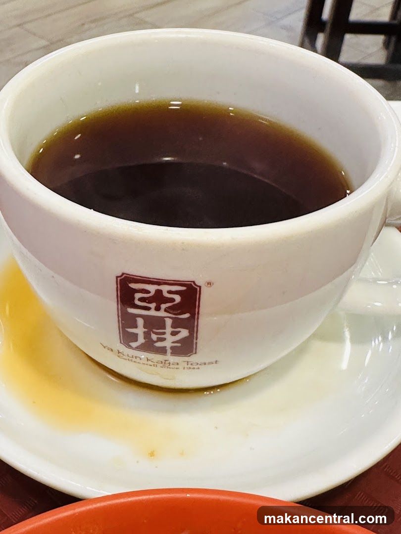 Coffee in a branded cup