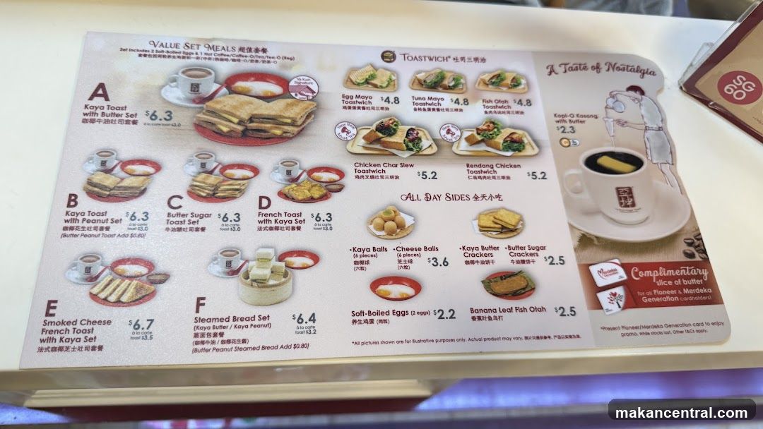 Value Set Meals & Toastwich Menu