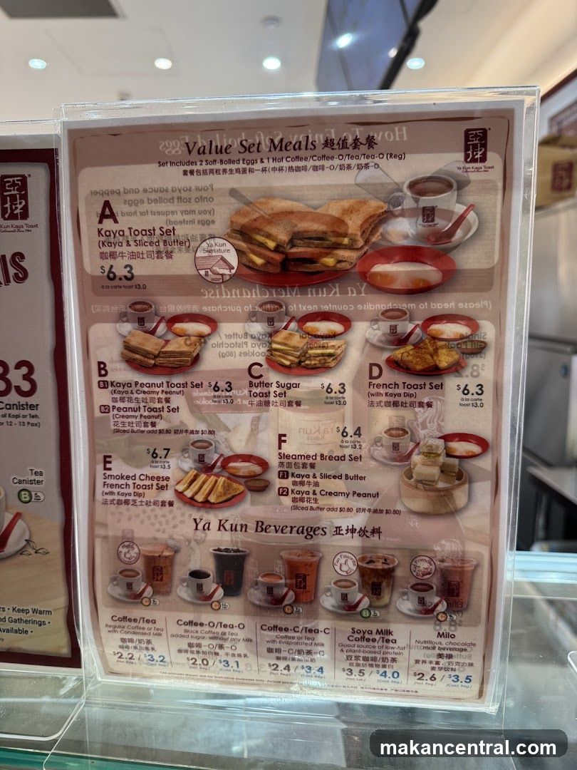 Ya Kun Value Set Meals