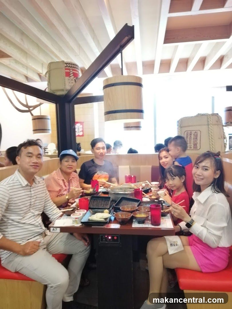 People enjoying a meal at a restaurant