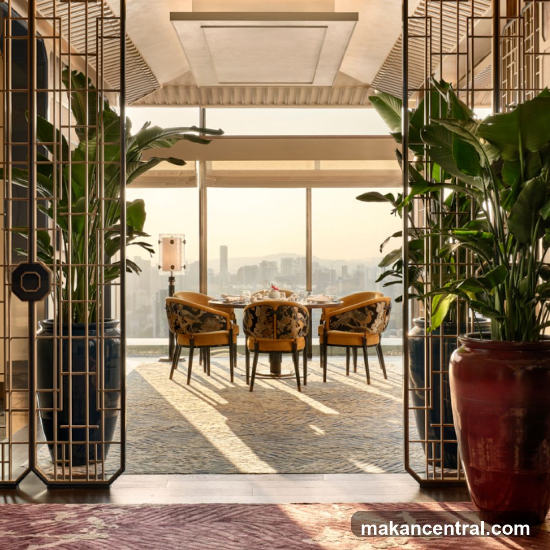 Elegant Dining Room with City View