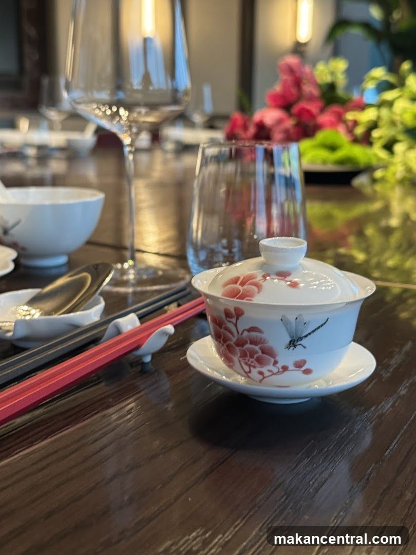 Table Setting with Tea Cup and Chopsticks