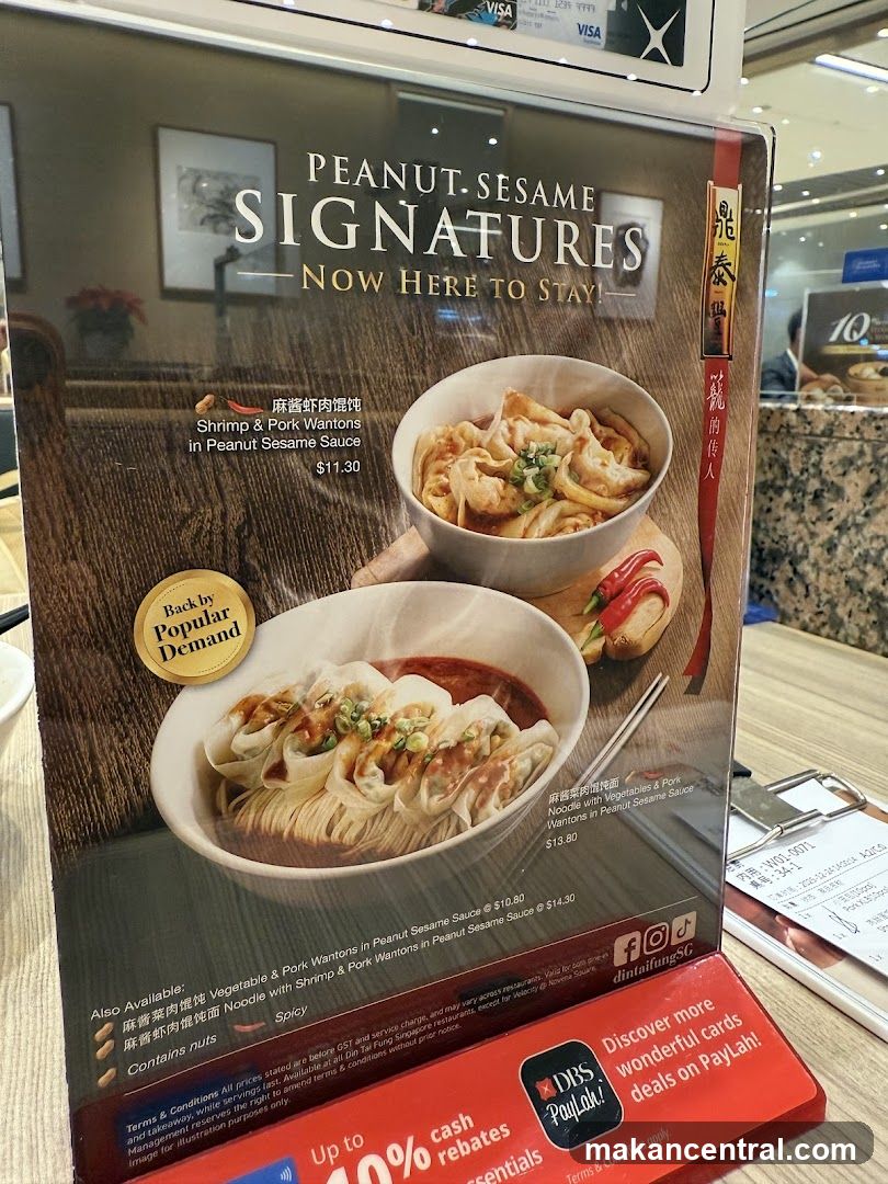Peanut Sesame Signatures Menu