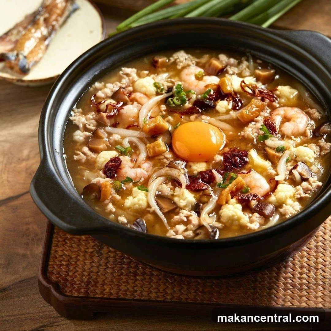 Savory Stew with Egg Yolk and Shrimp