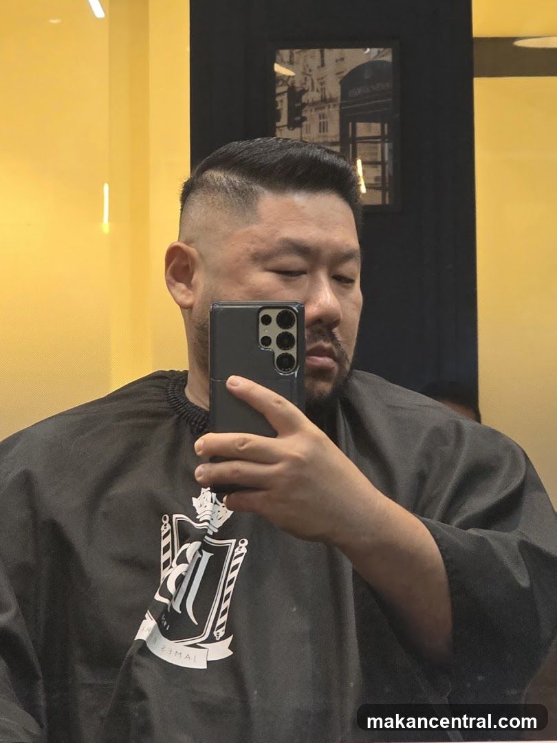 Man in Barber Cape