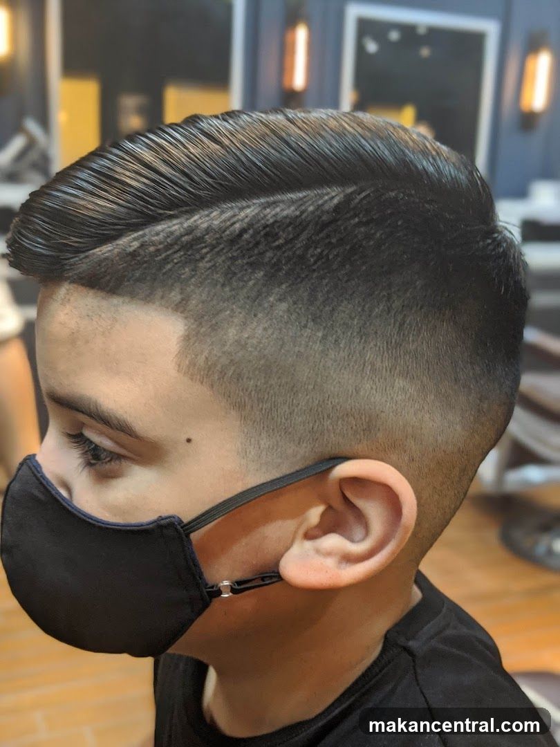 Young boy with a fresh haircut