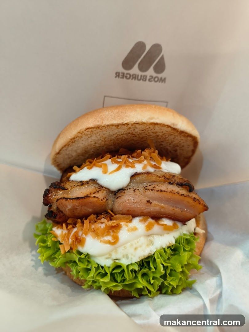 Burger with grilled chicken and lettuce