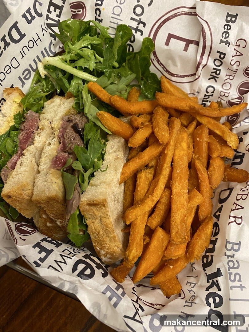Sandwich and Sweet Potato Fries