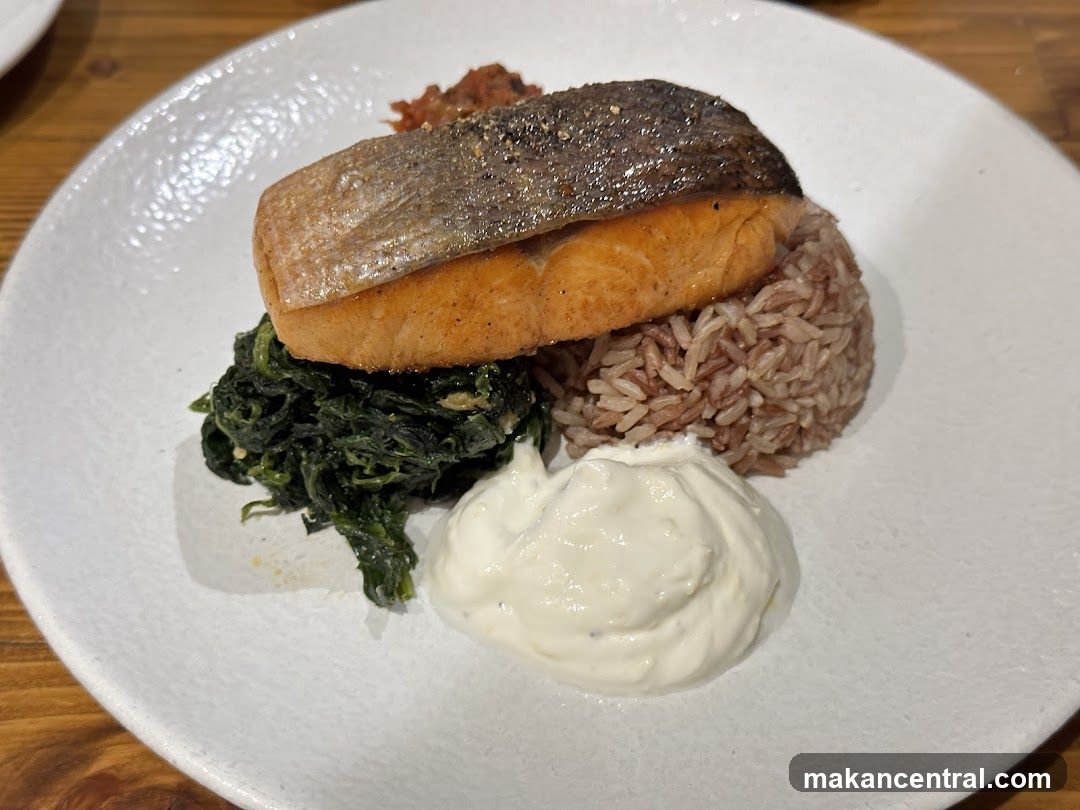 Salmon with Rice and Spinach