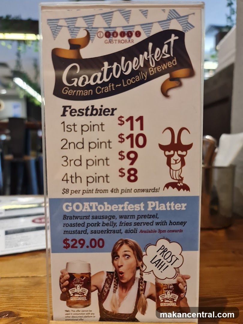 Goatoberfest Menu