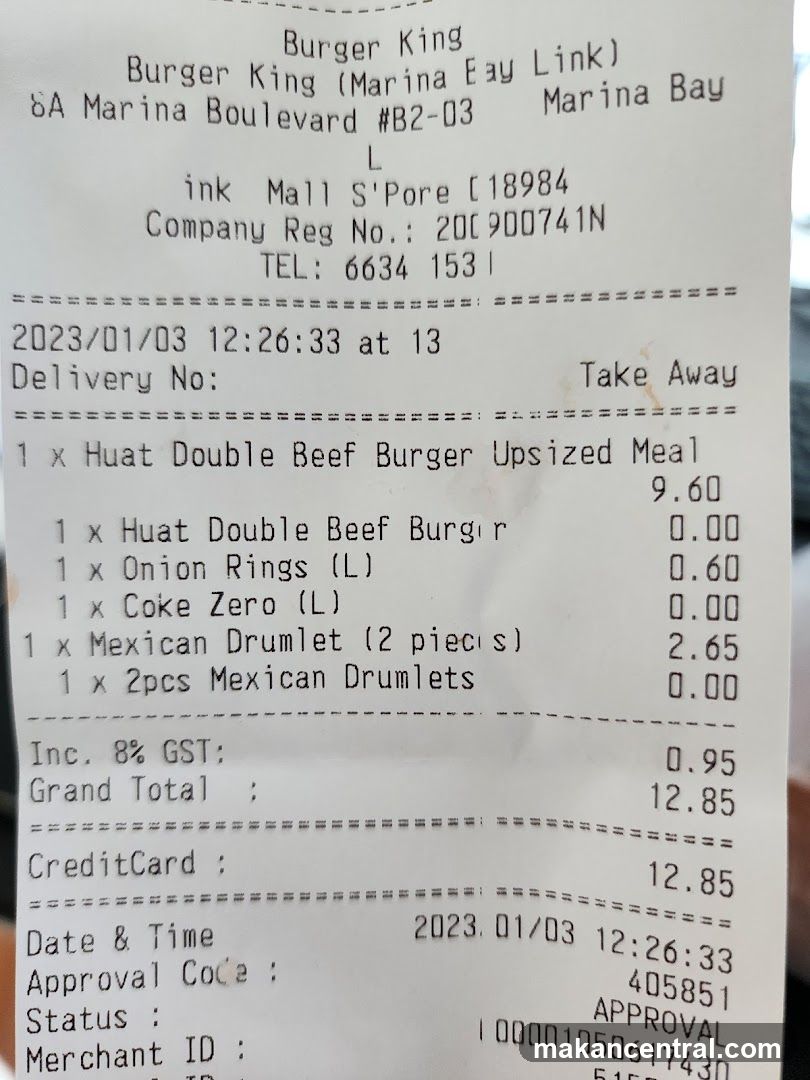 Burger King Receipt