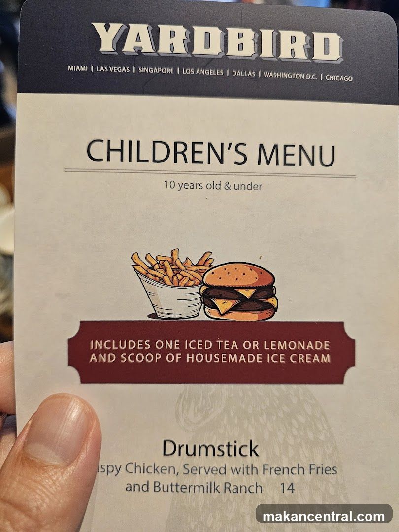 YARDBIRD CHILDREN'S MENU