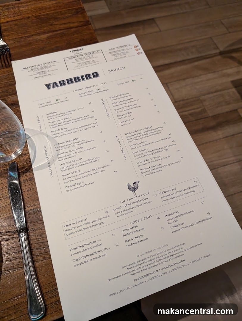 YARDBIRD BRUNCH MENU