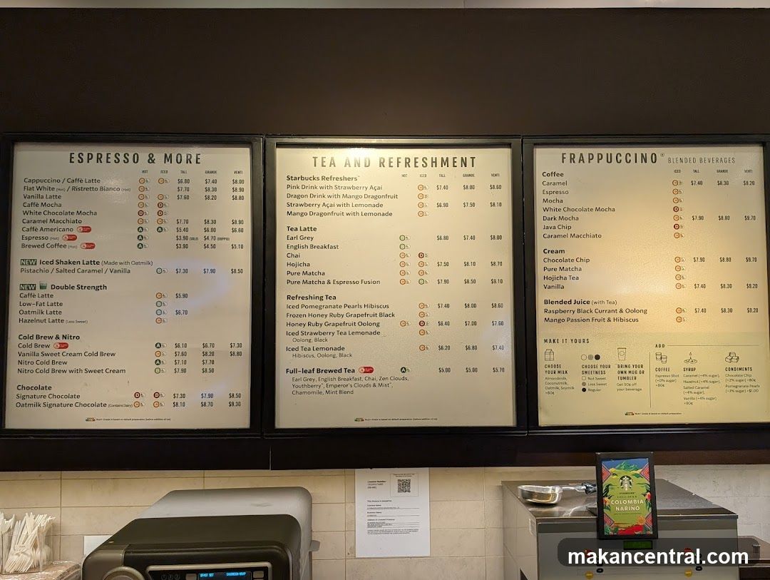 Starbucks Menu