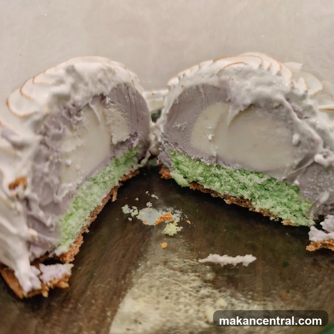 Dessert cut in half