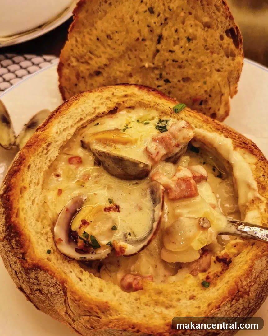 Clam Chowder in a Bread Bowl
