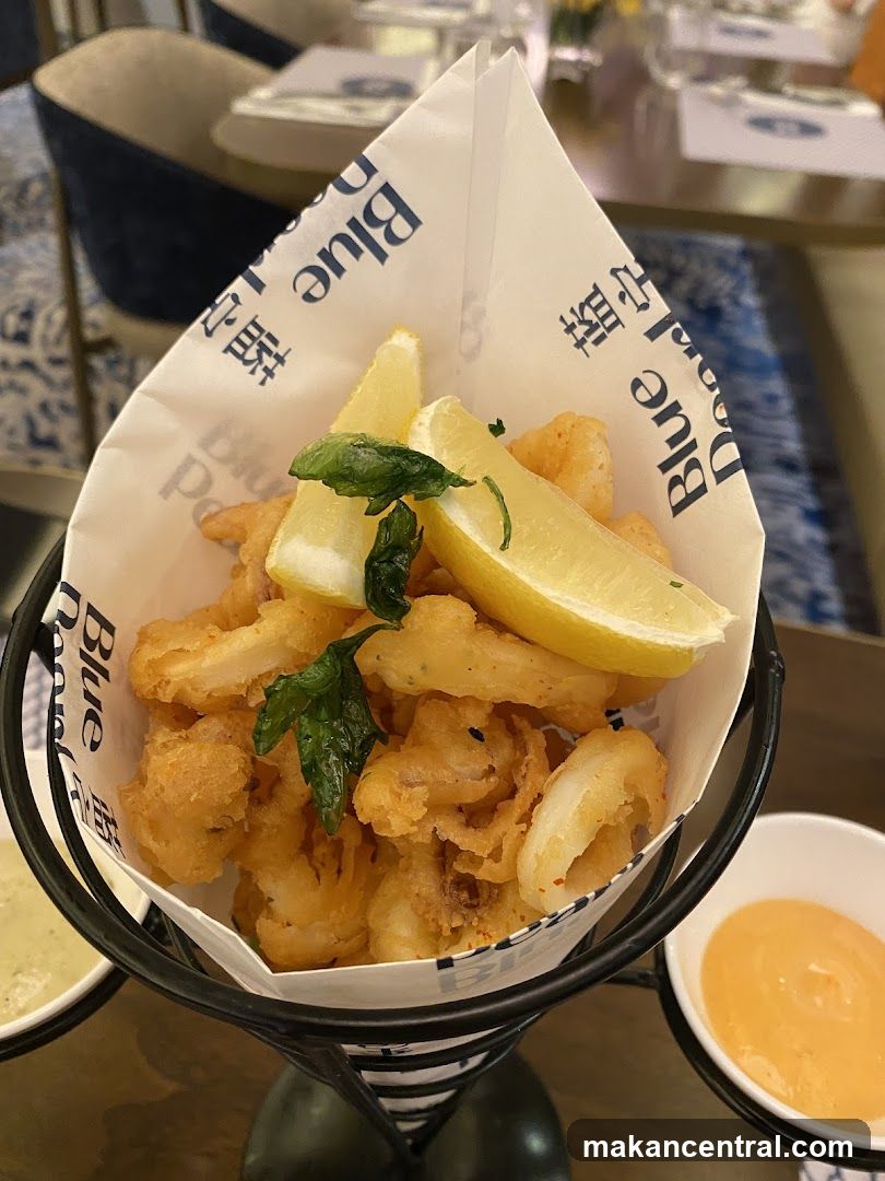 Fried Calamari with Lemon and Dips