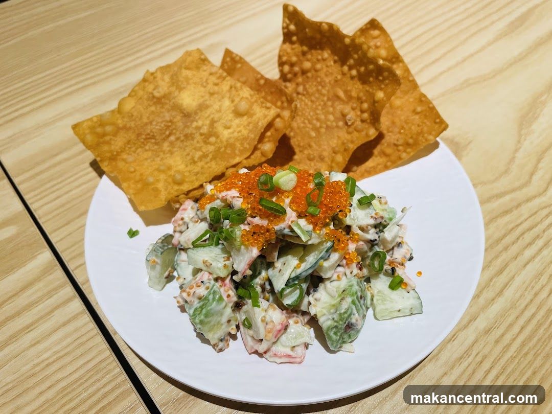 Crab Salad with Crispy Wontons