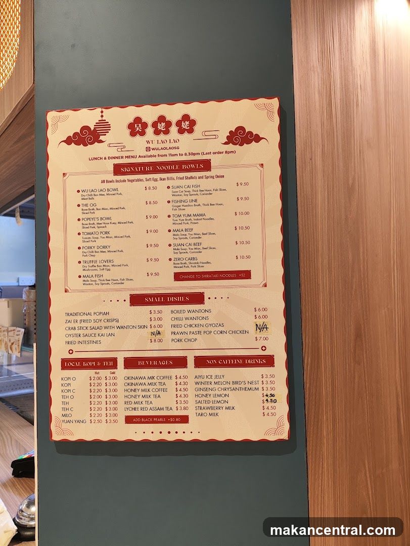 WU LAO LAO LUNCH & DINNER MENU