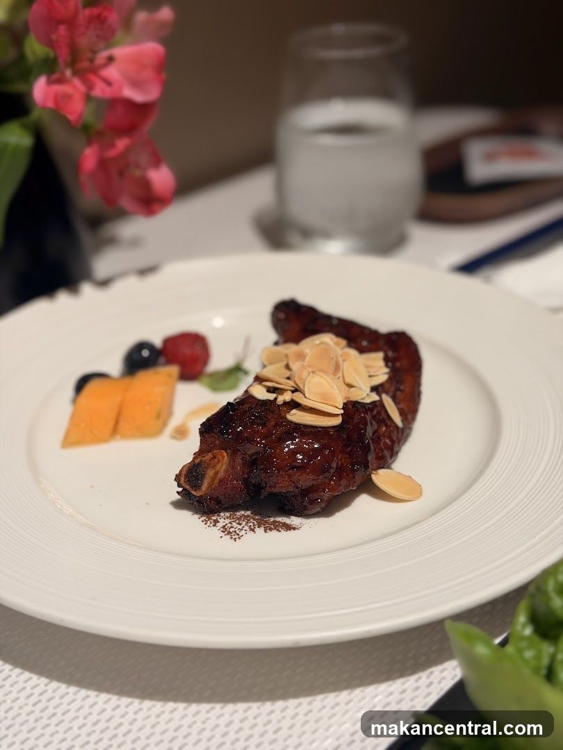 Glazed Ribs with Fruit Garnish