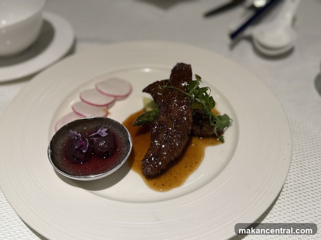 Gourmet Dish with Meat and Garnish