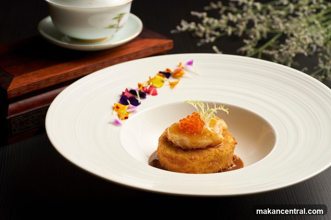 Gourmet Dish with Edible Flowers