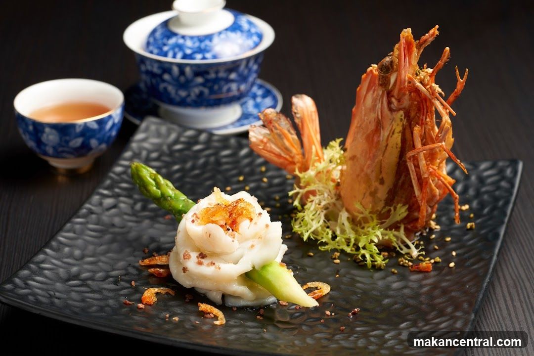 Seafood Dish with Tea Set