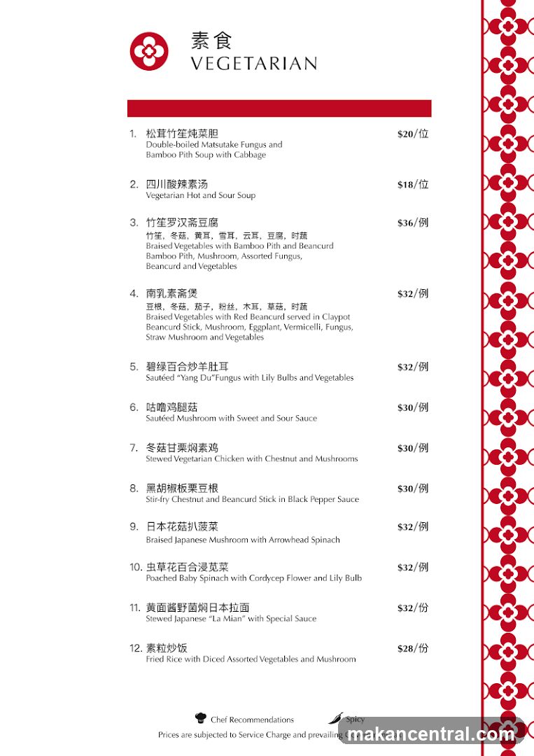 Vegetarian Menu