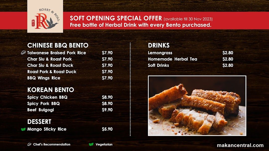 Roast & Roll Menu