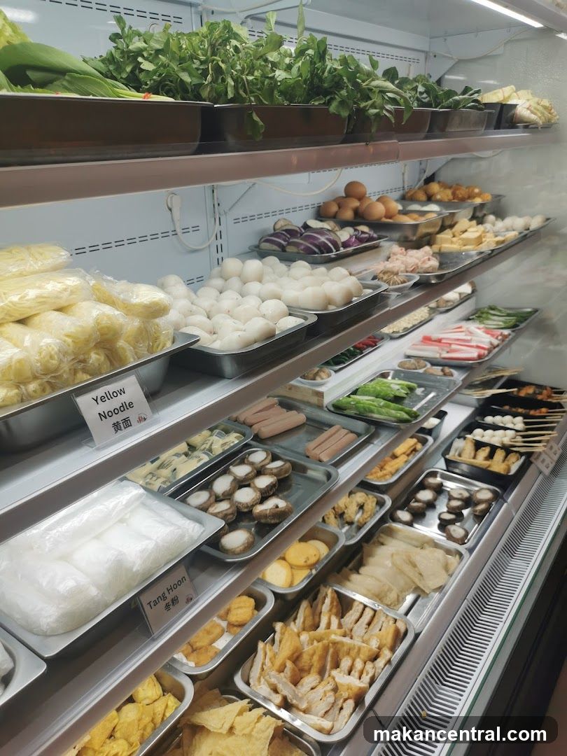 Assortment of Ingredients in a Refrigerator Display