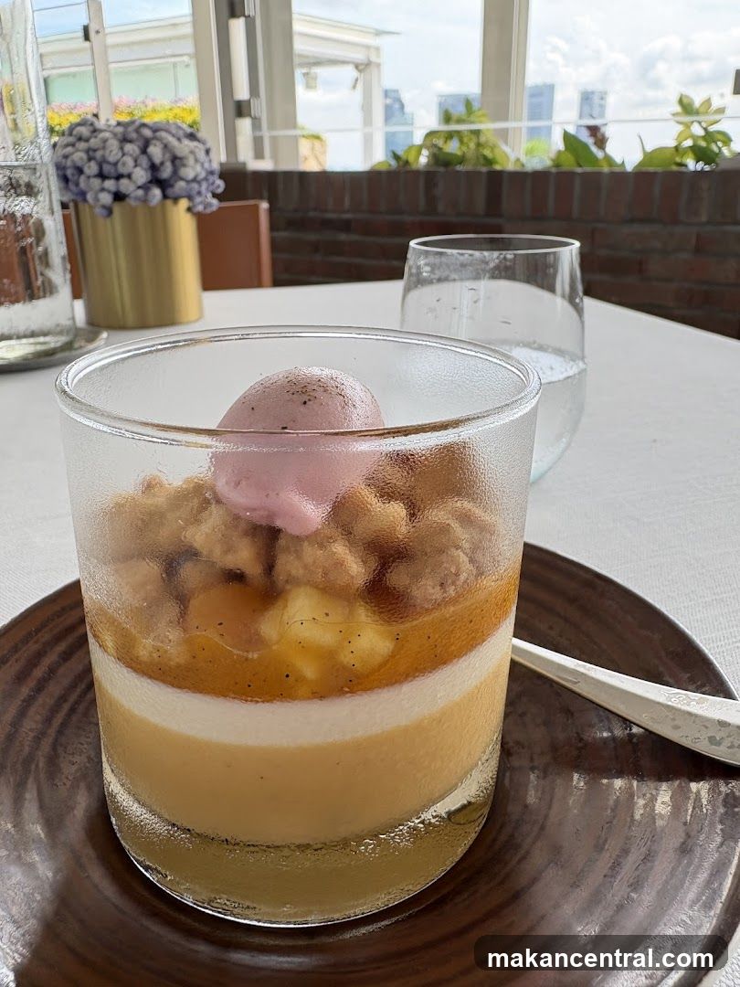 Dessert with Ice Cream and Crumble