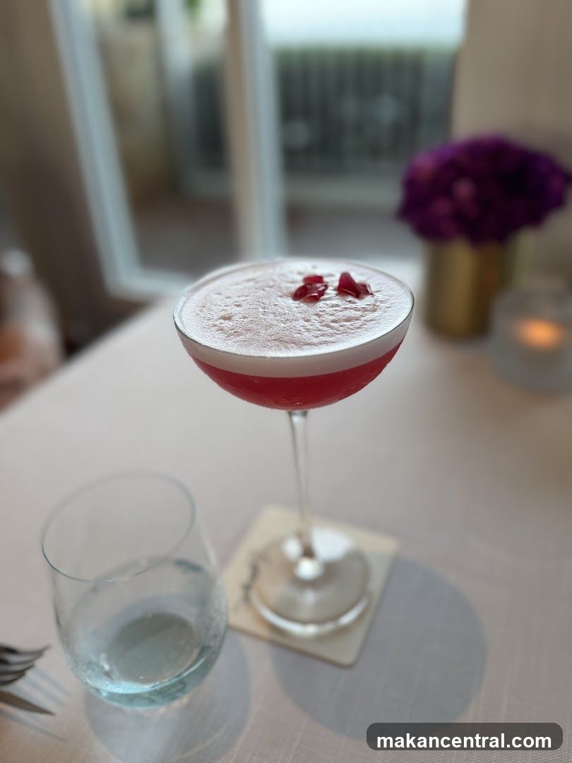 Cocktail with Flower Garnish