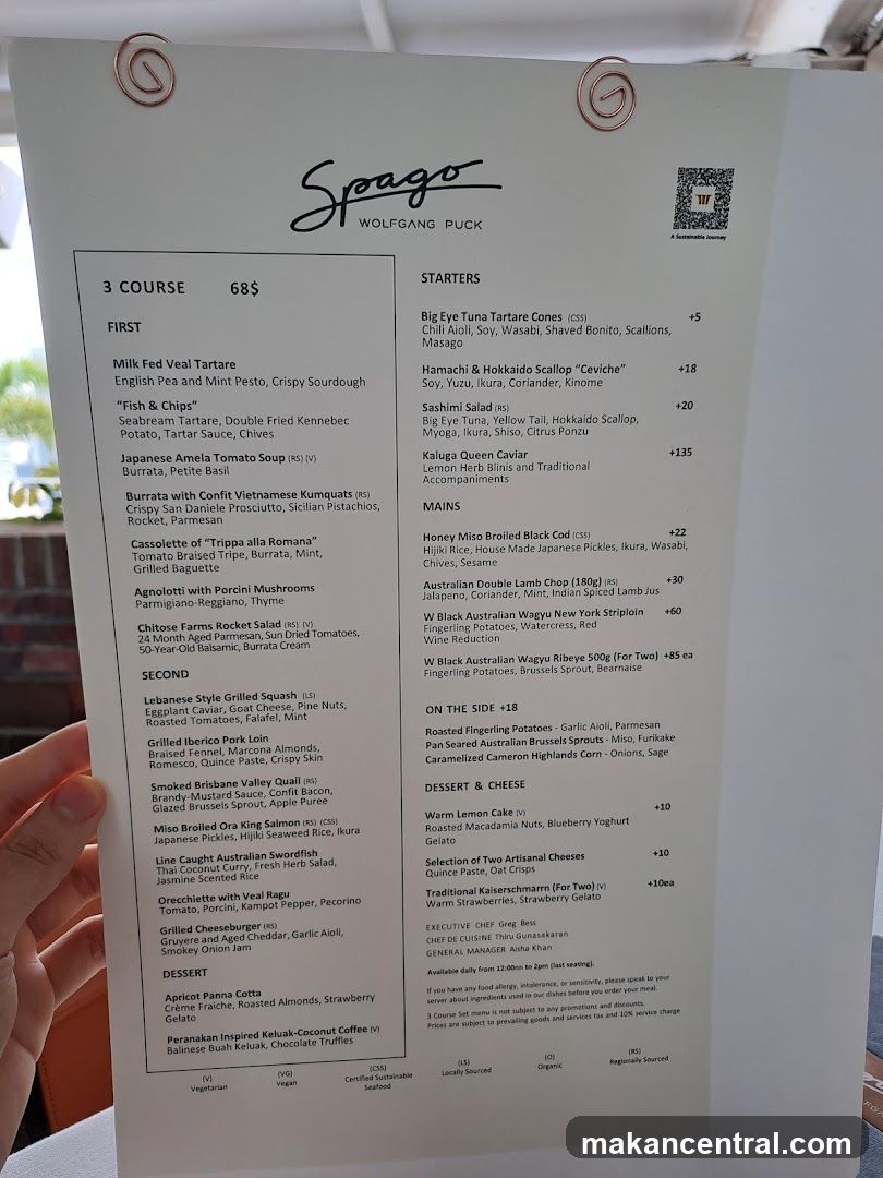 Spago Wolfgang Puck Menu