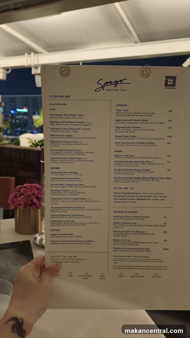 Spago Wolfgang Puck Menu