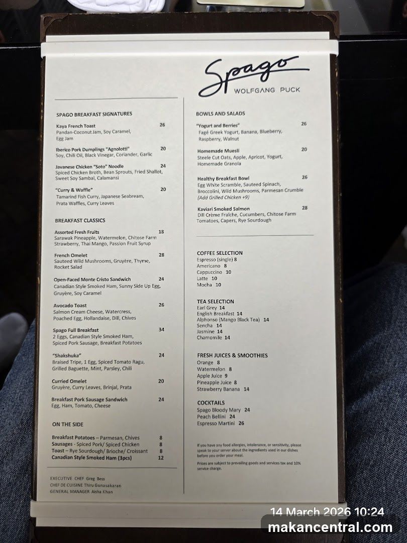 Spago Wolfgang Puck Menu