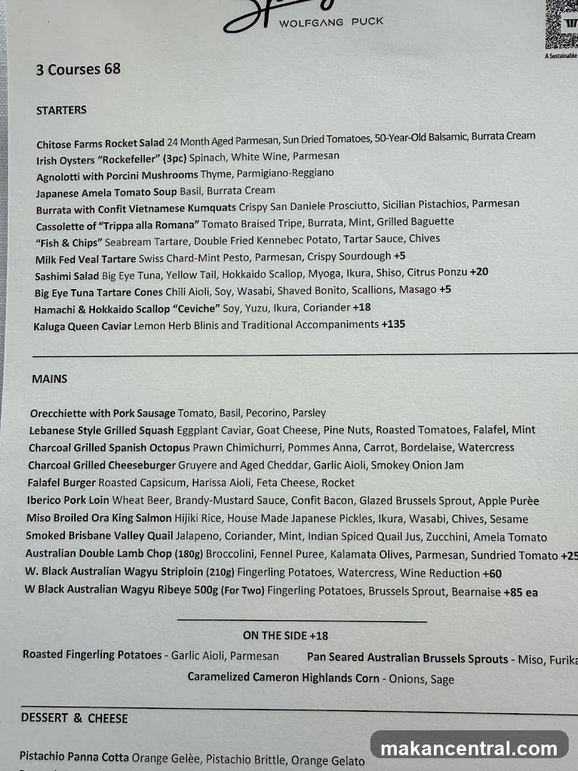 WOLFGANG PUCK 3 Courses 68
