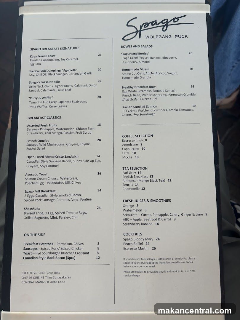 Spago Wolfgang Puck Menu