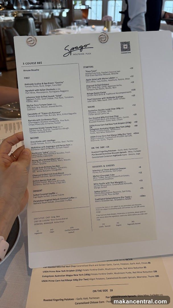 Spago Wolfgang Puck Menu