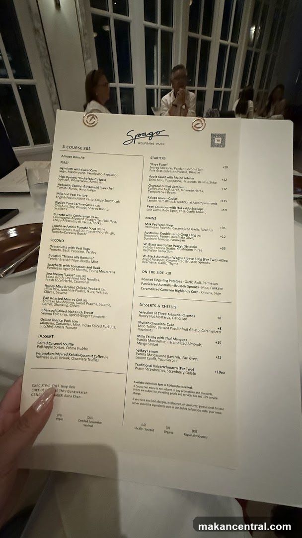 Spago Wolfgang Puck Menu