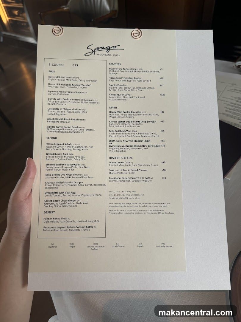 Spago Wolfgang Puck Menu